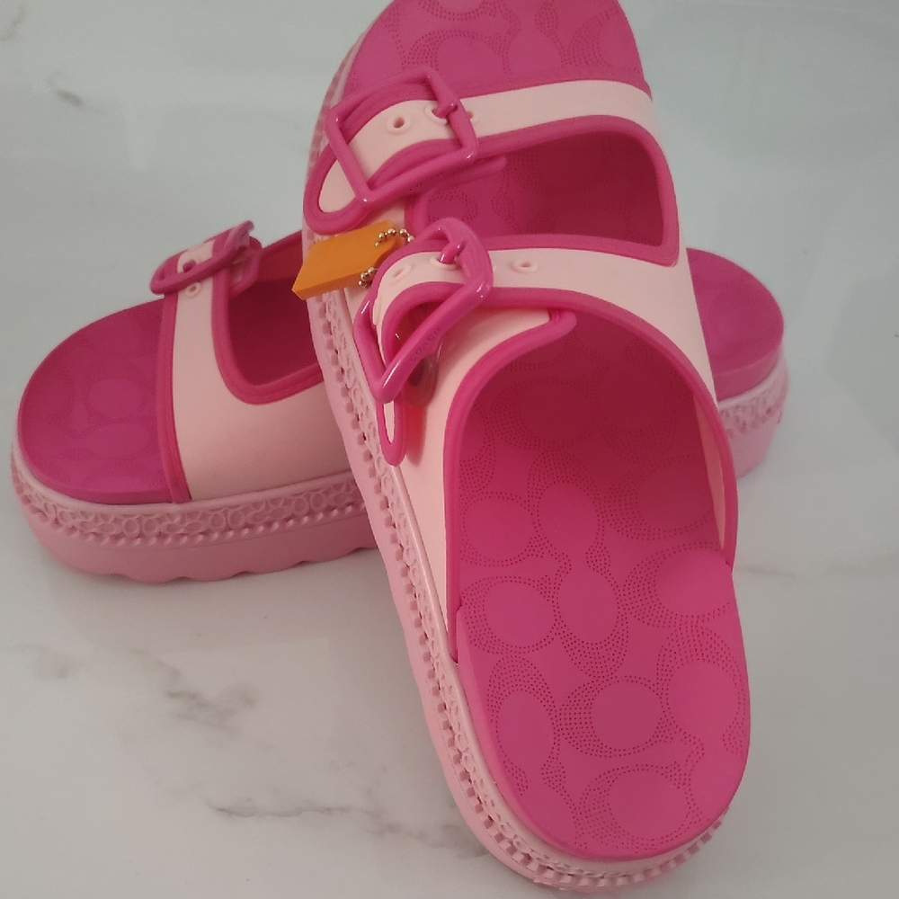 Coach Kids Sandals in Pink and Cream